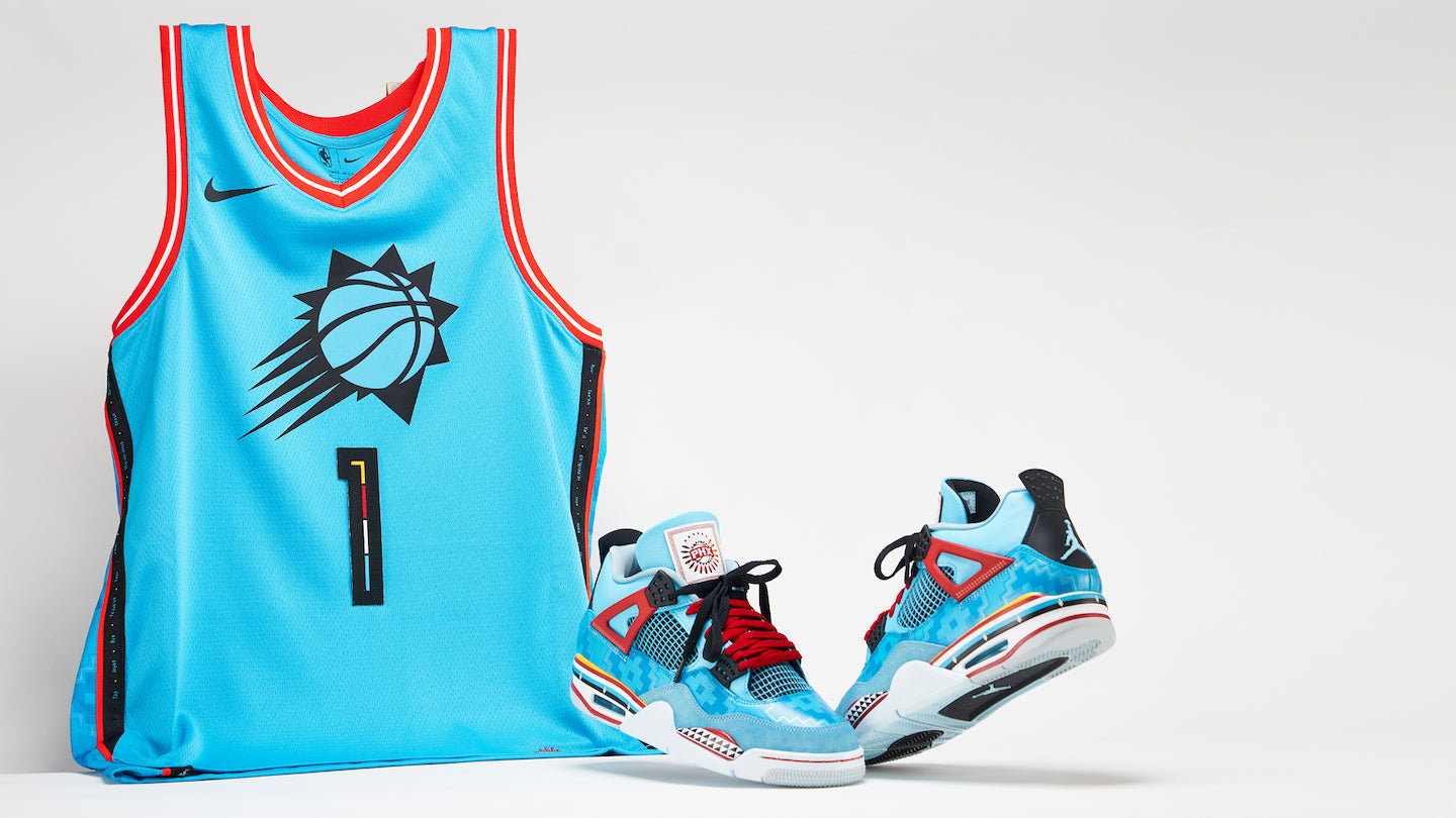 Custom Shoes inspired by the Phoenix Sun' City Edition Jersey