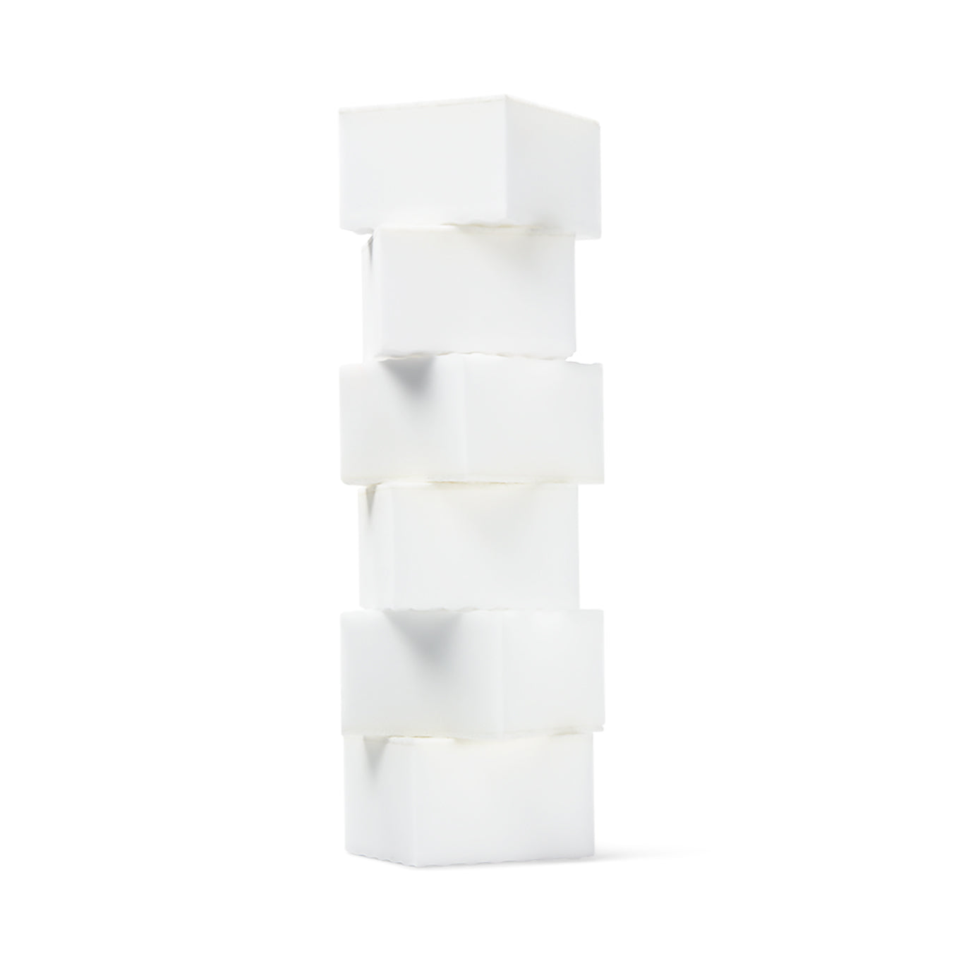 A stack of 6 shoe cleaning sponges on a white background.