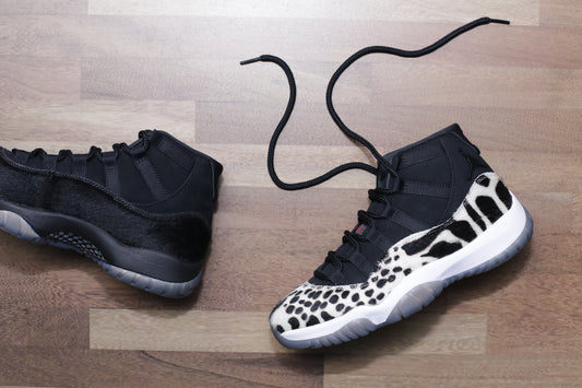 A side by side comparison of this custom Air Jordan 11