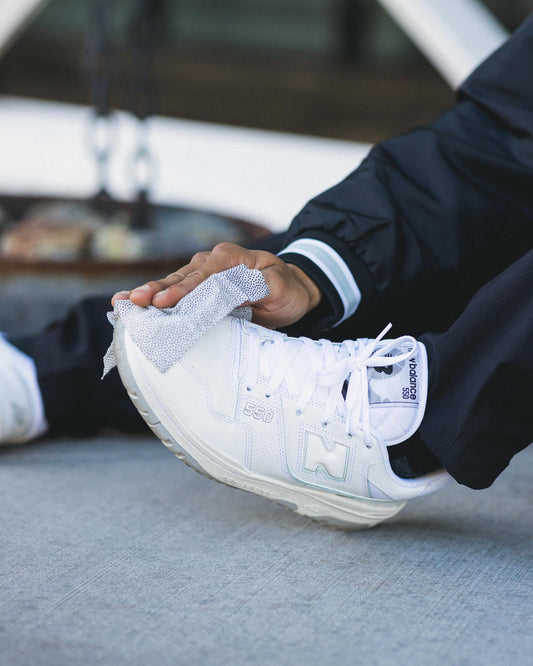 The New Balance 550 in the Triple White colorway