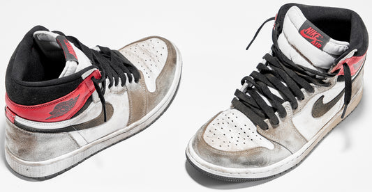 This pair of Air Jordan 1's in the Smoke Grey Colorway are in desperate need of a deep clean. 