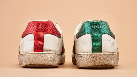 The back heel of the Gucci Ace Bees sneakers.