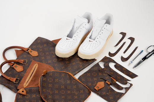 Cut up LV bag to make custom Louis Vuitton Air Force 1.