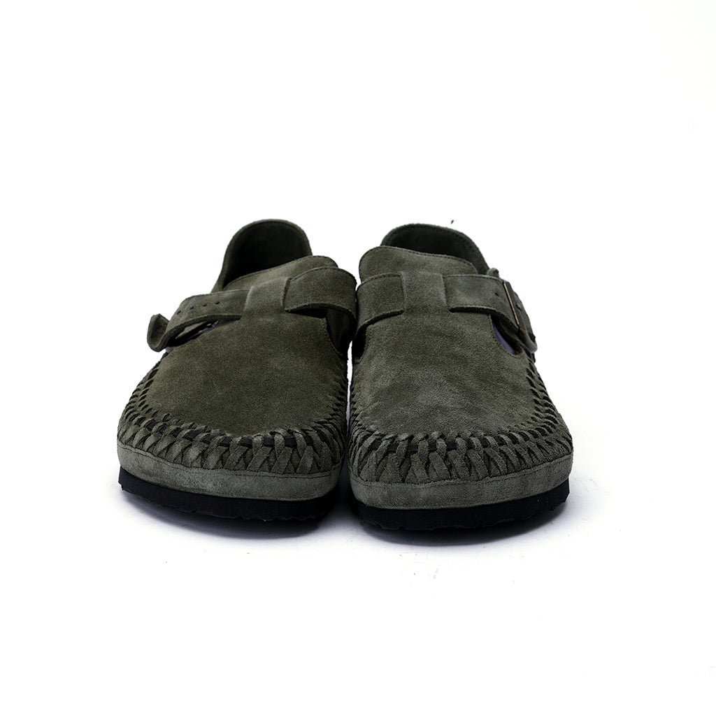 Birkenstock Kith London Braided Shearling Olive Night Size 44 New