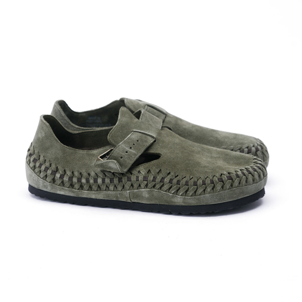 Birkenstock Kith London Braided Shearling Olive Night Size 44 New