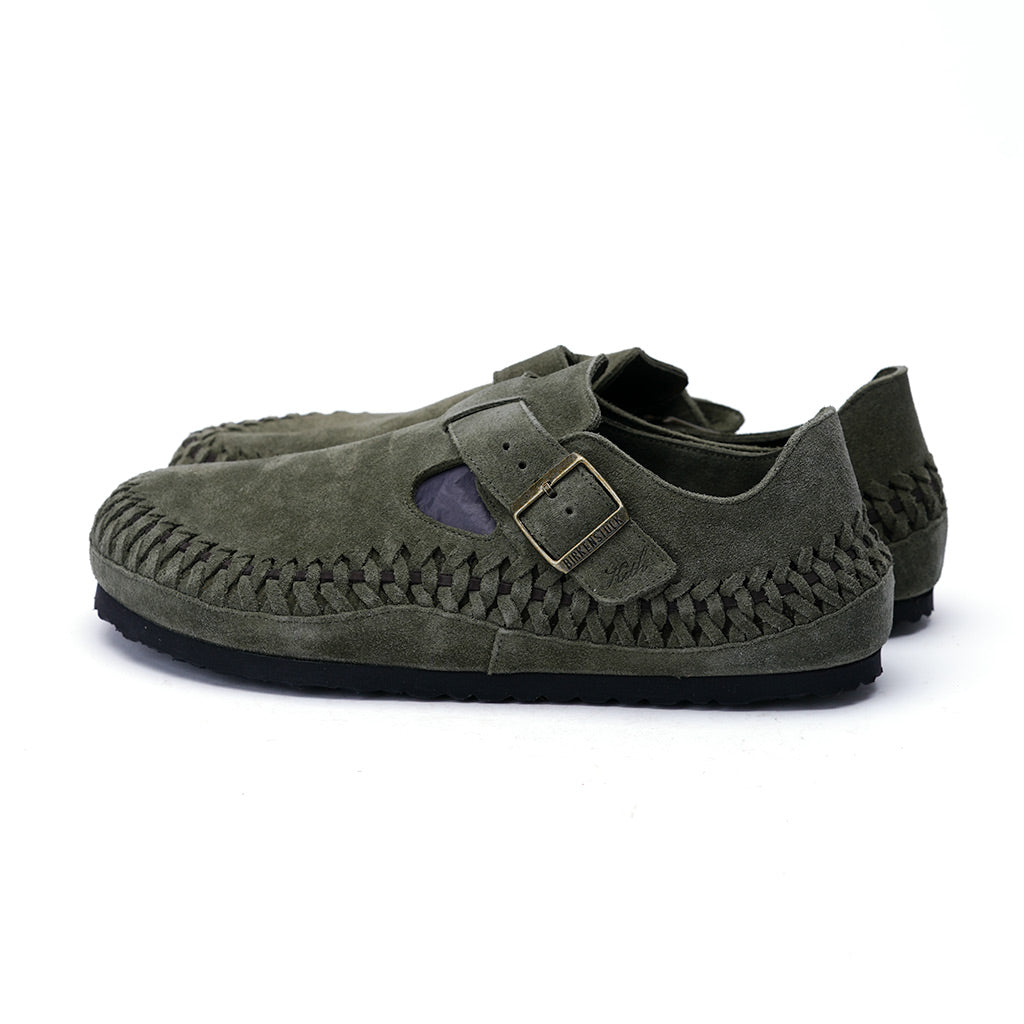 Birkenstock Kith London Braided Shearling Olive Night Size 44 New