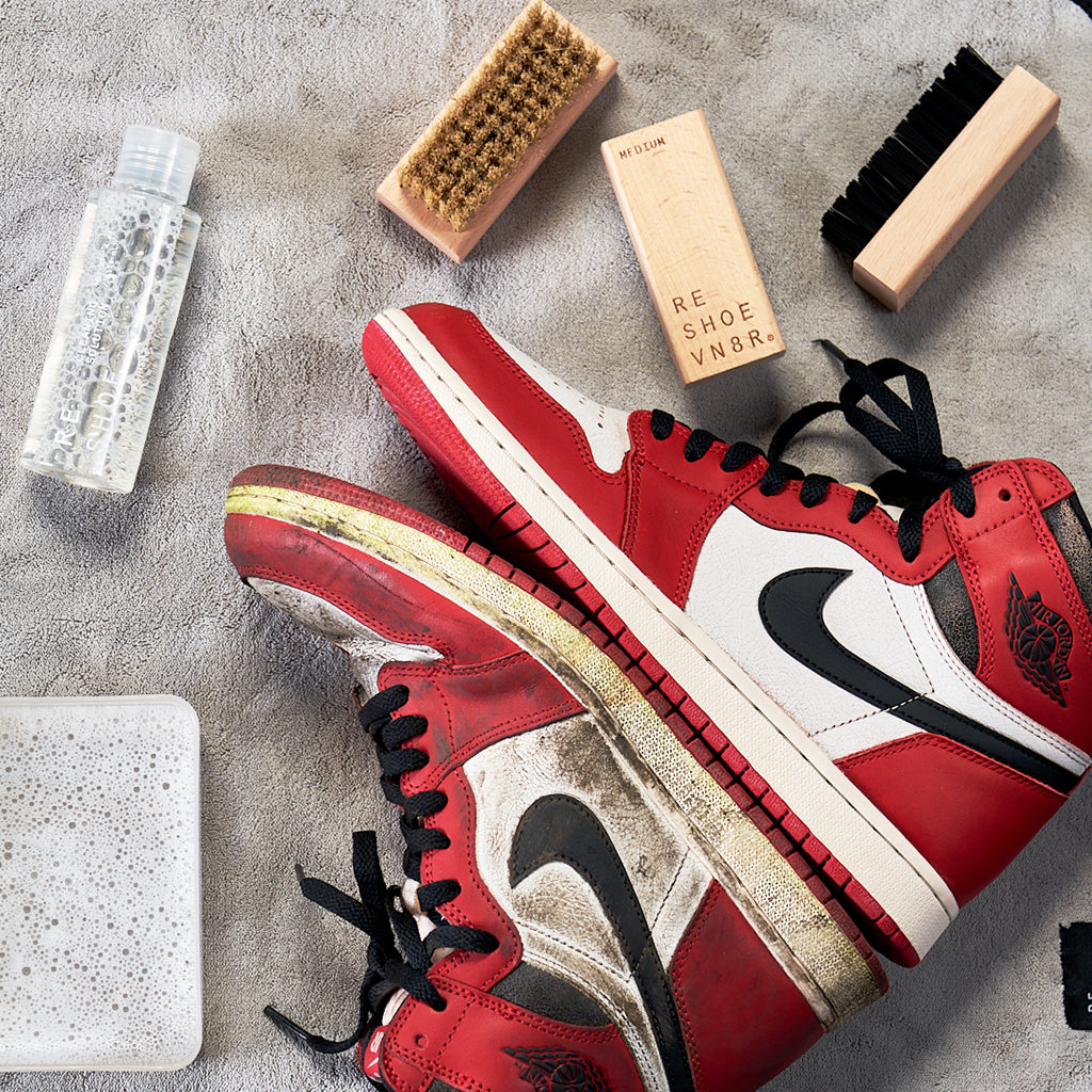 Reshoevn8r Essential Shoe Cleaning Kit | 3 Brushes, Solution, Towel
